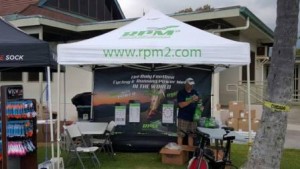 Keith Hill setting up the RPM2 booth at Ironman 2015.